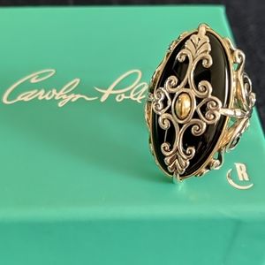 Carolyn Pollack Sterling Onyx Ring Size 6